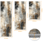 Three-piece kitchen rug set, non-slip and washable, abstract pattern kitchen hallway rug, soft and comfortable, suitable for sinks, floors, entrances, hallways and bathrooms. - Image 3