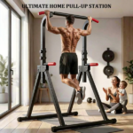 Foldable Pull Up Bar Standing Power Tower - Multi-Function Dip Station, 6-Level Adjustable Height Strength Training Fitness Equipment for Home Gym, 440lbs Max - Image 13