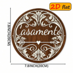 CIFbuy 1pc Retro Italian Casamento Wedding Wall Plaque, "" Italian Casamento Wedding Wall Plaque, Wedding Wall Plaque, Round Aluminum Floral Arrow Sign TikTok, TikTok, temu emu Self-pickup LogiSiics - Image 7