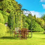 207*207*270cm Courtyard Wrought Iron Gazebo Iron Arch Black - Image 9