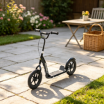 Black Kids Kick Scooter 5-12Y – for Park & Neighborhood Riding, Non-slip Deck, Big Wheels with Safe Rear Brake