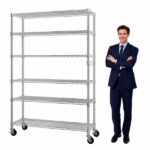 6-Tier disassembly and free assembly NSF-Certified Steel Wire Shelving with Wheels - Image 4