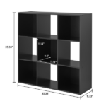 9 Cube Storage Organizer, Black - Image 2