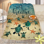 Tropical Baby Sea Turtle Flannel Fleece Blanket 3D Ocean Waves Flannel Soft Plush Throw Blanket Cozy Blankets for Bed Chair Car Sofa Couch Bedroom 75*100cm temu can only be self-picked up - Image 8