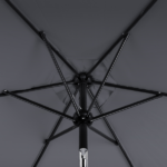 7.5FT Round Outdoor Patio Umbrella with Tilt Adjustment, Crank Lift System, 6 Iron Ribs & Iron Pole, Waterproof UV Protected Polyester Canopy, Gray - Image 11