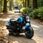 6V Blue Kids Electric Motorcycle: Training Wheels, Single-Button Start – Toddler Toy - Image 8