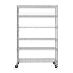 6-Tier disassembly and free assembly NSF-Certified Steel Wire Shelving with Wheels - Image 6