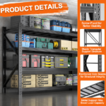 Heavy Duty Garage Shelving Units 70.1"H"71"W 24"D, 4-Tier Steel Adjustable Metal Storage Shelves,6000 lbs Industrial Rack for Garage Organization,Basement,Warehouse,Workshop,Utility Shelving for Tools - Image 5