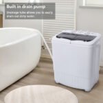 same code 05164613 Compact Twin Tub with Built-in Drain Pump XPB35-188S 14.3(7.7 6.6)lbs Semi-automatic Gray Cover Washing Machine - Image 27