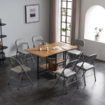Same Code 31709558 6pcs Elegant Foldable Iron & PVC Chairs for Convention & Exhibition Gray - Image 38
