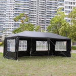 Same Code 39118565 10'x20' Outdoor Party Tent with 6 Removable Sidewalls, Waterproof Canopy Patio Wedding Gazebo, Black - Image 8