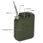 20L US Standard Cold-rolled Plate Petrol Diesel Can Gasoline Bucket with Oil Pipe Red 2 Pairs of Gloves - Image 25