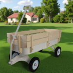 Outdoor carriage, all terrains, wooden railings, solid tires, garden carriage,Load-bearing capacity: 176LBS - Image 4