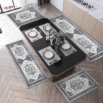 Boho Kitchen Rug Sets 4 Piece with Runner Non Slip Kitchen Rugs and Mats Washable Kitchen Mats for Floor Thick Kitchen Floor Mat Carpet Runner Rugs for Hallway Laundry Holiday Decor - Image 7