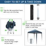 2 x 2m Practical Waterproof Right-Angle Folding Tent Blue - Image 20