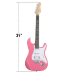 KST Stylish H-S-S Pickup Electric Guitar Kit with 5W AMP Bag Guitar Strap Strings rose red - Image 4