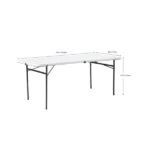 6 Foot Bi-Fold Plastic Folding Table, White (Shipment from Walmart) - Image 3