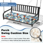 Outdoor Bench Cushion, 63 × 20 × 4 Inch, Tufted Waterproof Swing Cushion with Ties, for Patio Bench or Window Seat - Image 2
