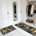 Three-piece kitchen rug set, non-slip and washable, abstract pattern kitchen hallway rug, soft and comfortable, suitable for sinks, floors, entrances, hallways and bathrooms. - Image 8