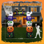 Replace 5233203 8.2 FT Cute Halloween Inflatables Pumpkin Archway Outdoor Decoration, Giant Blow up Yard Arch Decorations with Built-in LED Lights for Holiday Party Front Yard Lawn Garden Decor - Image 8