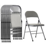 Same code 52529768 4pcs Elegant Foldable Iron & PVC Chairs for Convention & Exhibition Gray - Image 6