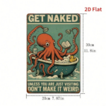 CIFbuy Vintage Octopus Bathtub Metal Sign 8x12 Inch, Rustic 2D Flat Iron Wall Art, Waterproof Farmhouse Bathroom Decor Hanging Plaque O TikTok, TikTok, rt Self-pickup Logiopics - Image 2