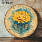 CIFbuy 1pc 8x8in Vintage Chrysanthemum Round Sign, "" 8x8in Vintage Chrysanthemum Round Sign, Chrysanthemum Round Sign, 2D Flat Autumn Floral Plaque TikTok, Temu Self-pickup Logiaqics - Image 5