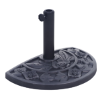 20 lbs Black Half Round Rose Pattern Outdoor Patio Umbrella Base umbrella Stand for Patio, Yard, Garden, Poolside (Shipment from Walmart)