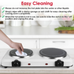 Portable Infrared Dual Hot Plate - 2 Burners for Simultaneous Cooking, 302℉-1022℉ Stepless Temp, Auto Shut-Off, Easy Wipe Clean, Ideal for Dorms/Apartments/RVs/Camping - Image 3