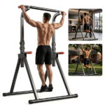 Foldable Pull Up Bar Standing Power Tower - Multi-Function Dip Station, 6-Level Adjustable Height Strength Training Fitness Equipment for Home Gym, 440lbs Max - Image 9