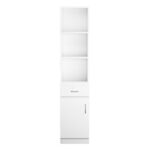 Standing 5 Compartments 1 Drawer 1 Door MDF Barber Cabinet White - Image 4