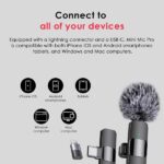 Wireless Microphone for iPhone, iPad, Android, Lavalier Microphone for Video Recording - 2 Pack iPhone Mic Crystal Clear Recording with USB-C for Podcast Microphone, ASMR, TikTok - Image 3