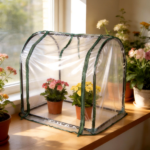 28.94"x21.46"x27.76" Tabletop Mini Greenhouse, Compact Mini Greenhouse with Zippered Door, No-Tool Setup Portable Greenhouse for Windowsill Balcony Urban Gardening,Waterproof PVC Cover Steel Frame Greenhouse for Seed Germination - Image 7