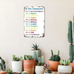 CIFbuy 1pc Rainbow Rules Tin Sign, 2D Flat Metal Plaque, Classroom Wall Art, Teacher Appreciation Gift, Art, Teacher Appreciation Gift, Funny O Sign, ikTok, Sign, ikTok, Wall Art, Teacher Appreciation Gift Self-, ckup Logiopy O