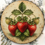 CIFbuy 1pc Vintage Fresh Strawberry 2D Flat Round Sign 8x8in, "x8in" Retro Fruit, Plaque Decor for Kitchen Cafe Restaurant Wall Art TikTok, kTok, temu Self-pickup Logi Aics - Image 3