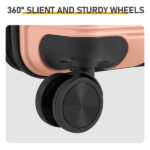 Non-TSA customs lock four-in-one PP trolley suitcase, available in 16in, 20in, 24in, and 28in sizes, in pink - Image 10