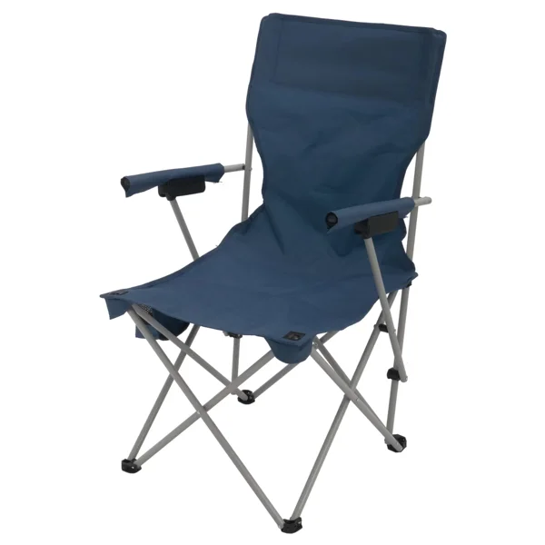 Hard Arm Camping Chair with Durable Polyester Seat and Steel Frame, Portable with Cup Holder