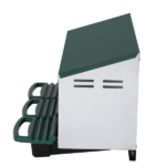 3 Compartment Roll Out Chicken Nesting Box with Plastic Basket, Egg Nest Box Chicken Laying Box Hens Chicken Coop Box, Green - Image 3
