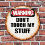 CIFbuy 1pc 8x8in Vintage Warning Do Not Touch My Items Sign, "" My Items Sign, Sign, Funny 2D Flat Round Plaque Decorative Wall TikTok, TikTok, temu emu Self-pickup LogiWaics - Image 6