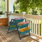 Raised Garden Planter Bed, Tiered Planter Stand with 5 Boxes, Vertical Raised Garden Bed for Herbs, Flowers, or Vegetables in Patio Balcony Indoor Outdoor - Image 11