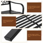 50" Iron Outdoor Courtyard Decoration Park Leisure Bench - Image 8