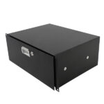 19" 4U Steel Plate DJ Drawer Equipment Cabinet with Keys Black - Image 14
