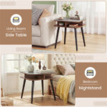 Faux Marble Side Table with 4-Sided Storage Shelves, 24" Square End Table for Living Room Bedroom - Image 11