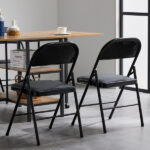 Same Code 33457557 4pcs Elegant Foldable Iron & PVC Chairs for Convention & Exhibition Black - Image 3