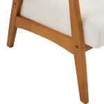 Solid Wood Armrest Teddy Velvet Simple Single Indoor Lounge Chair Backrest Creamy-White - Image 21