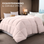 Pink plus-size comforter for all seasons, perfect for cozy bedrooms, luxurious hotel rooms, single, double, or king-size beds. Made of microfiber fabric, hand and machine washable. A great Christmas gift. - Image 3