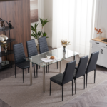 4pcs Elegant Assembled Stripping Texture High Backrest Dining Chairs Black Replace encoding 13028198-18410366 - Image 67