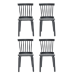 Windsor Dining Chairs Set of 4,Wood Farmhouse Spindle Back, Widen Seat, Mid-Century Modern French Country Style, for Living Room Restaurant, Black - Image 5