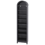 8-Tier Arched Dome Display Rack Particleboard Melamine-Faced Bookshelf 15.75*11.81*70in Black - Image 4