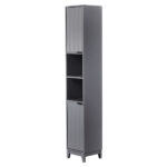 Gray particleboard with melamine veneer and MDF grid vacuum forming, 30*28*170cm, two doors and two shelves, bathroom vanity - Image 8